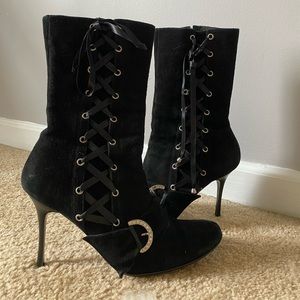 GUESS Women’s Lace Up High Heel Boots/Booties Sz 8